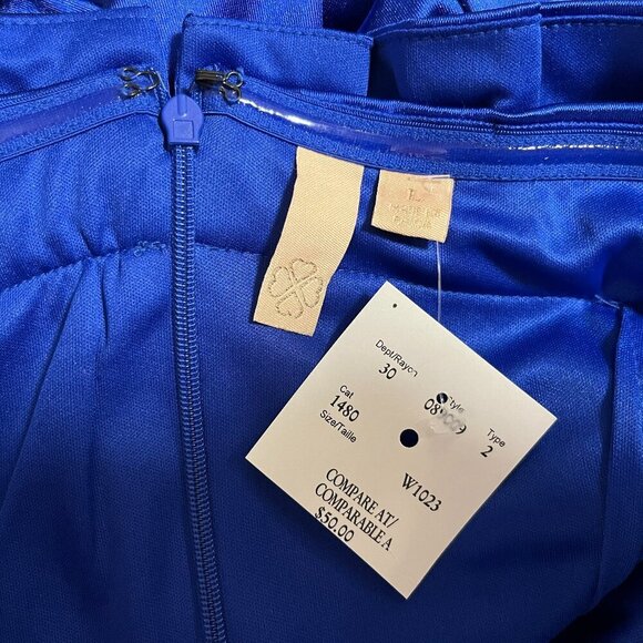 Unbranded Women's Royal Blue Ruffled Strapless Dress - Juniors Size Large - NWT - Picture 2 of 4